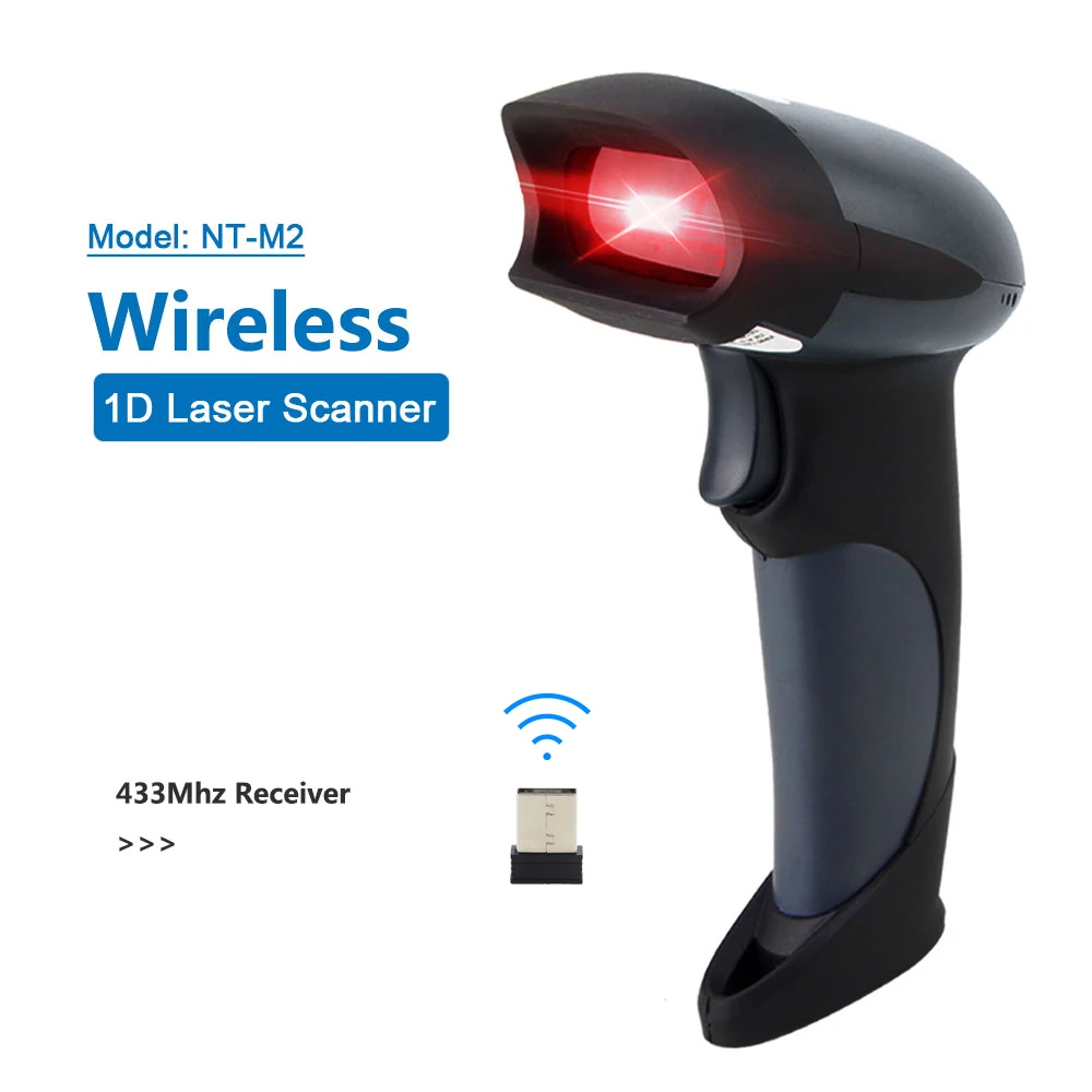 NETUM NT-M2 Wireless 1D Barcode Scanner AND NT-M5 Handheld Wired 2D QR Code Reader PDF417 Data Matrix for Windows Mac POS System |