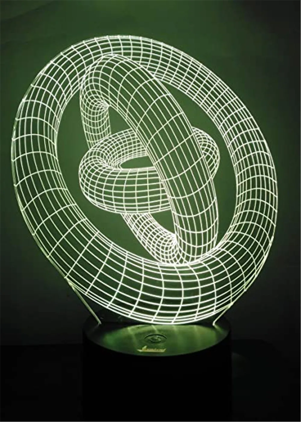 

USB 3D Ring Night Light LED Illusion Lamp Acrylic Table Desk Base Smart Touch Switch Suitable Boys Man Gifts