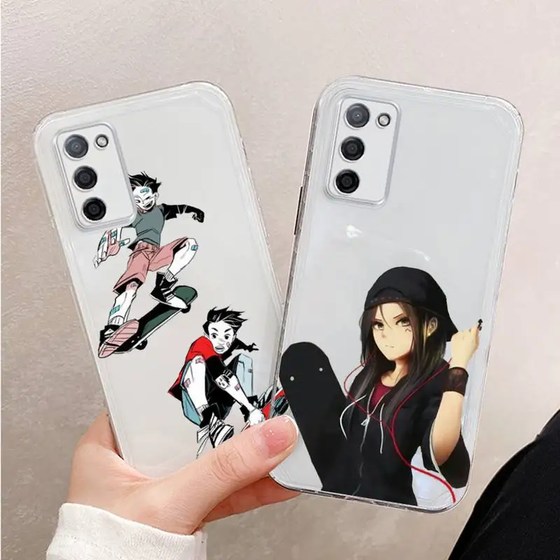 

Skateboard cartoon girl Phone Case For Xiaomi Mi 11 Ultra Lite 10 Redmi Note 9 8 7 9a K30S K40 Pro Transparent Coque