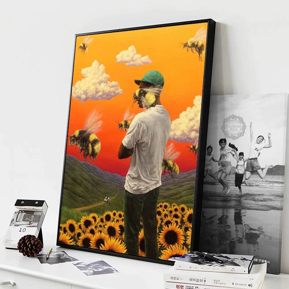 Горячий Tyler The Creator цветок мальчик рэп музыка хип хоп альбом звезда плакат искусство светлые холщовые домашняя, комнатная, Настенная Декор с печатью