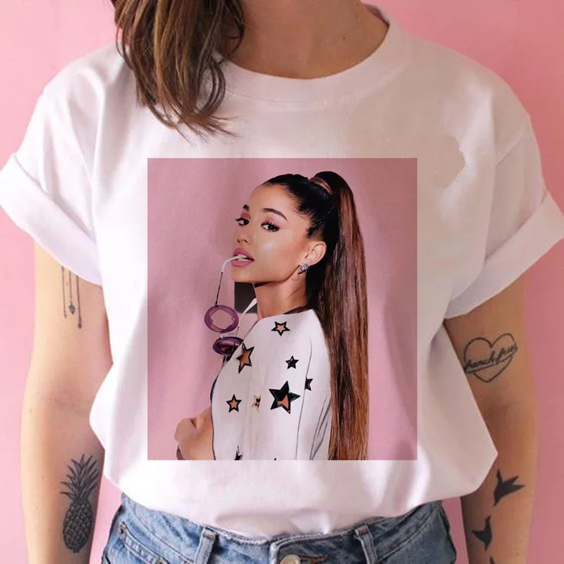 Женская футболка с круглым вырезом ariana grande Повседневная в стиле хип хоп ulzzang