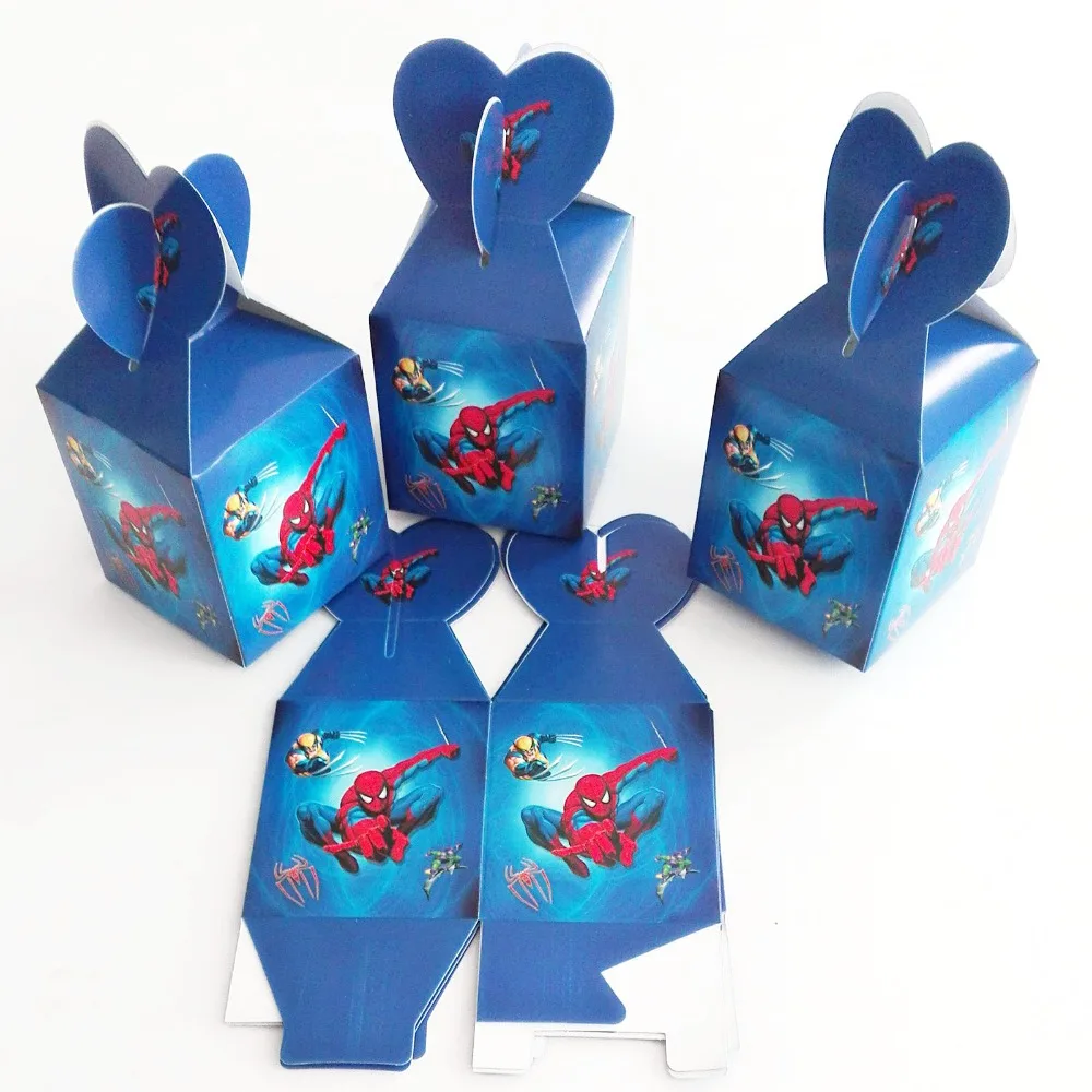 6 шт. вечерние коробки для конфет с изображением Человека-паука героями