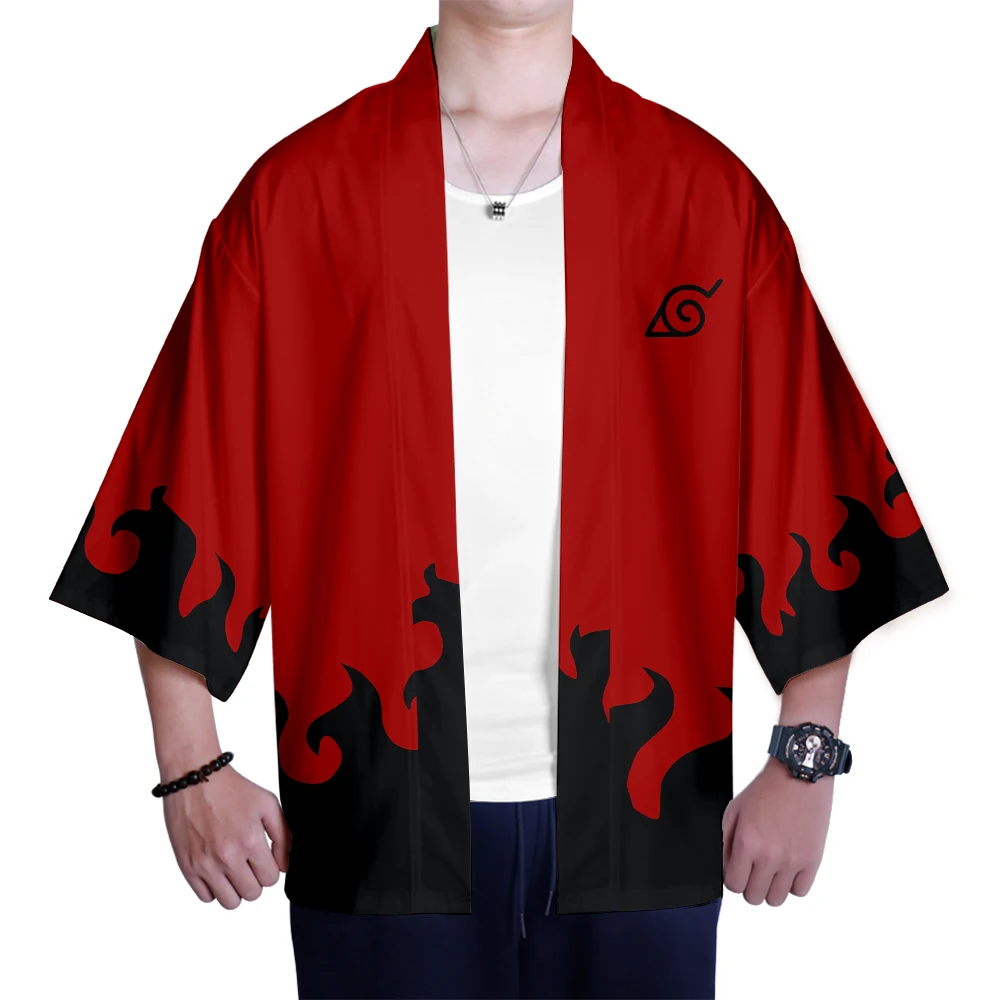 

Japanese 3D Naruto Kimono Men / Women Casual Anime Harajuku Naruto Comfortable 3d Kimono Black and White Fashion Hip Hop Top