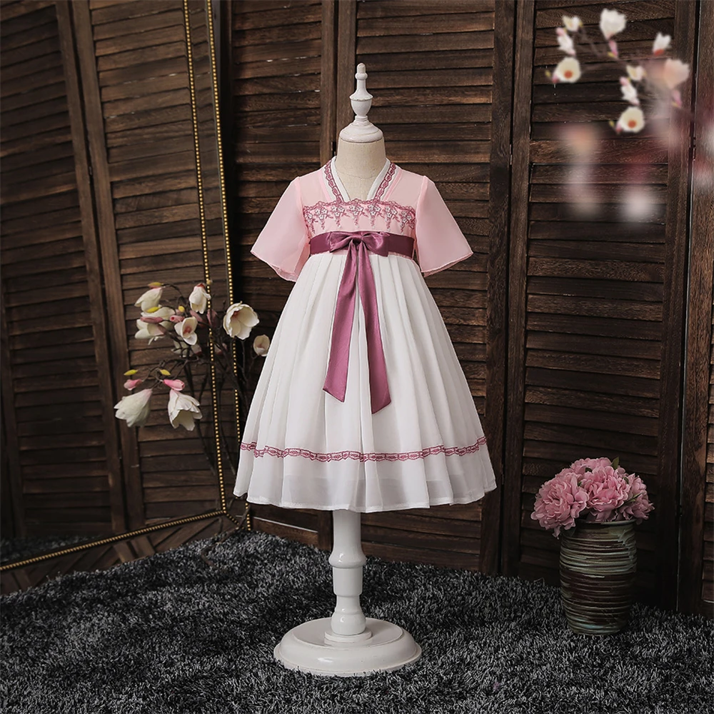 Летние Элегантные шифоновые платья из тюля для девочек Праздничное платье