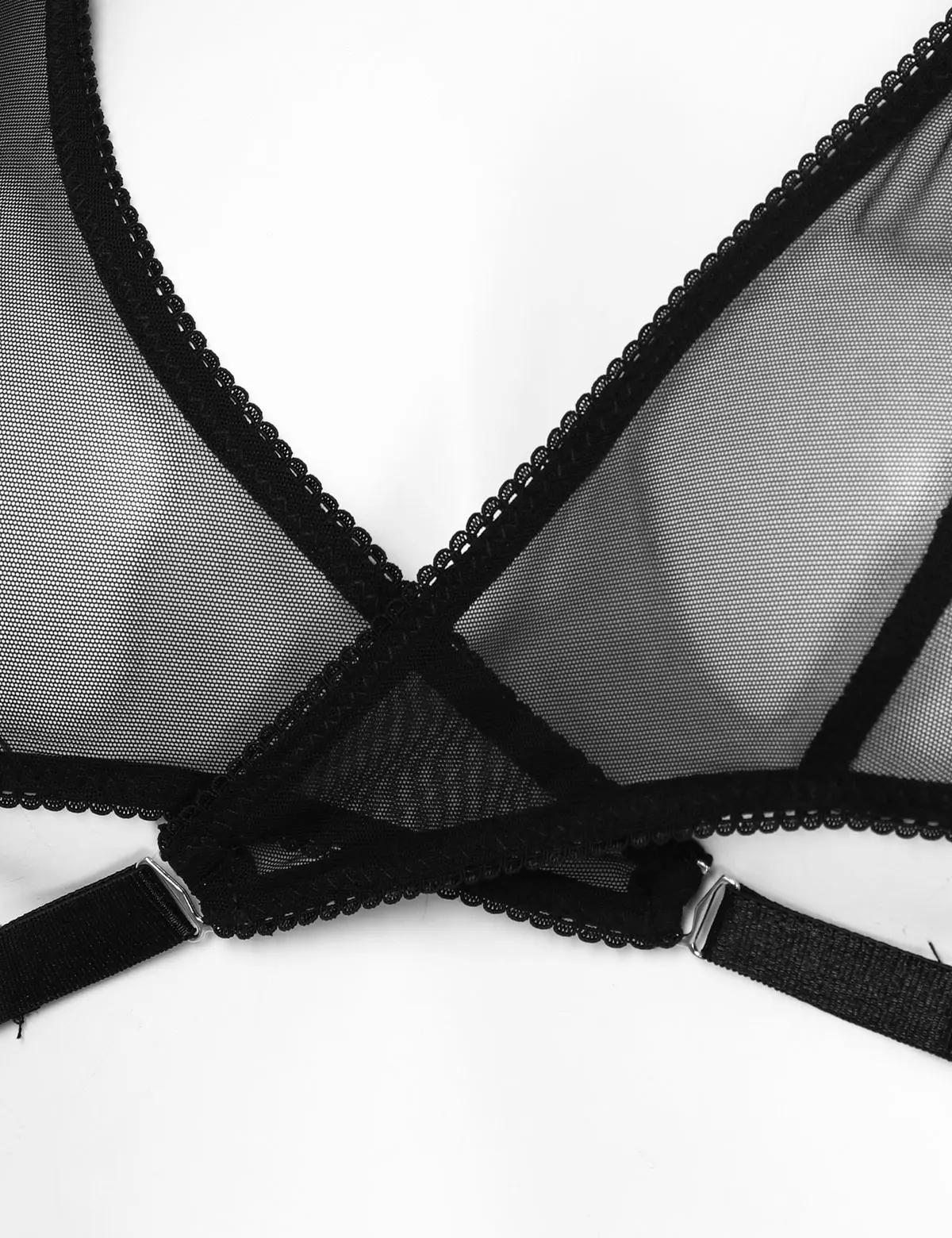 

Sexy Womens See Through Mesh Exotic Sets Lingerie Nightwear Outfits Bra Top with Crisscross Waist Open Butt Briefs Underwear