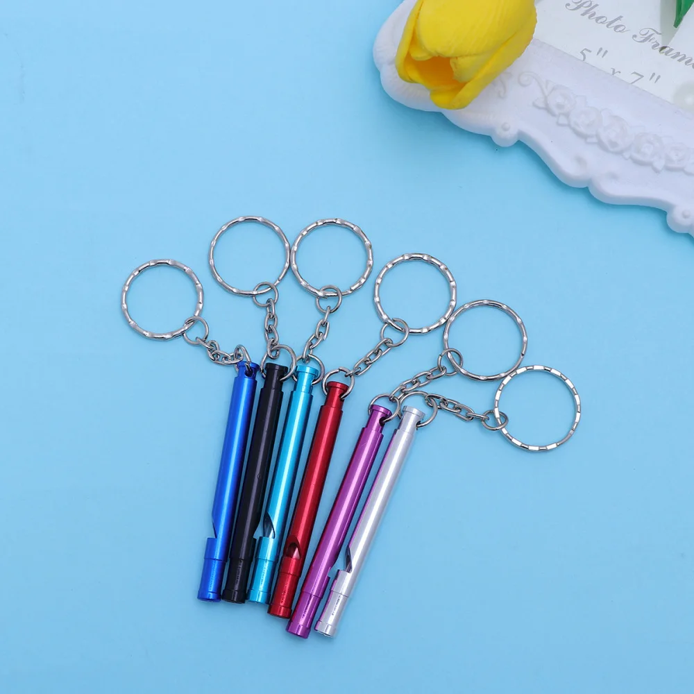 

6pcs Outdoor Survival Whistle Fashion Aluminium Alloy Whistle Referee Survival Whistle Outdoor Equipment EDC Tool(Mixed Colors)