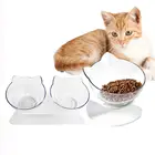 Ортопедическая миска для кошек, двойная чаша с приподнятой подставкой, миска для корма кошек, емкость для воды, кормушки для собак домашних животных, Нескользящие принадлежности