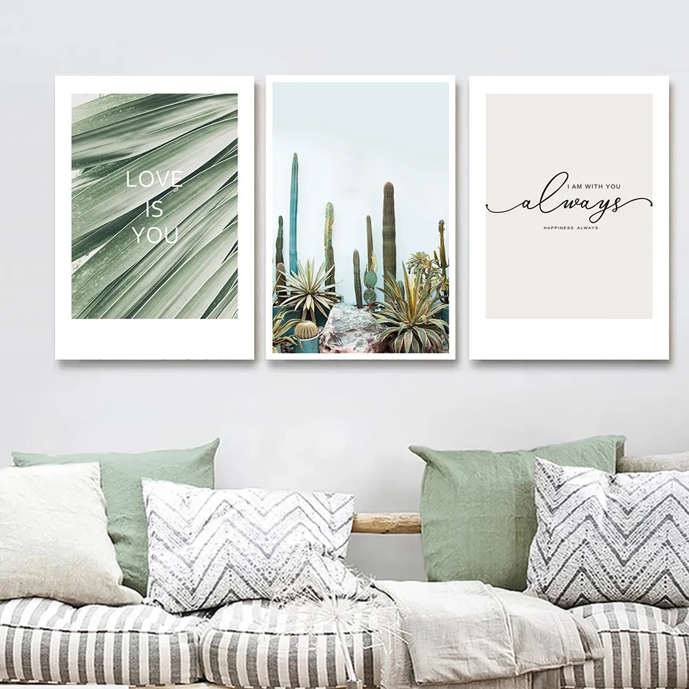 Пейзаж настенная живопись холст картина с зелеными листьями настенные картины