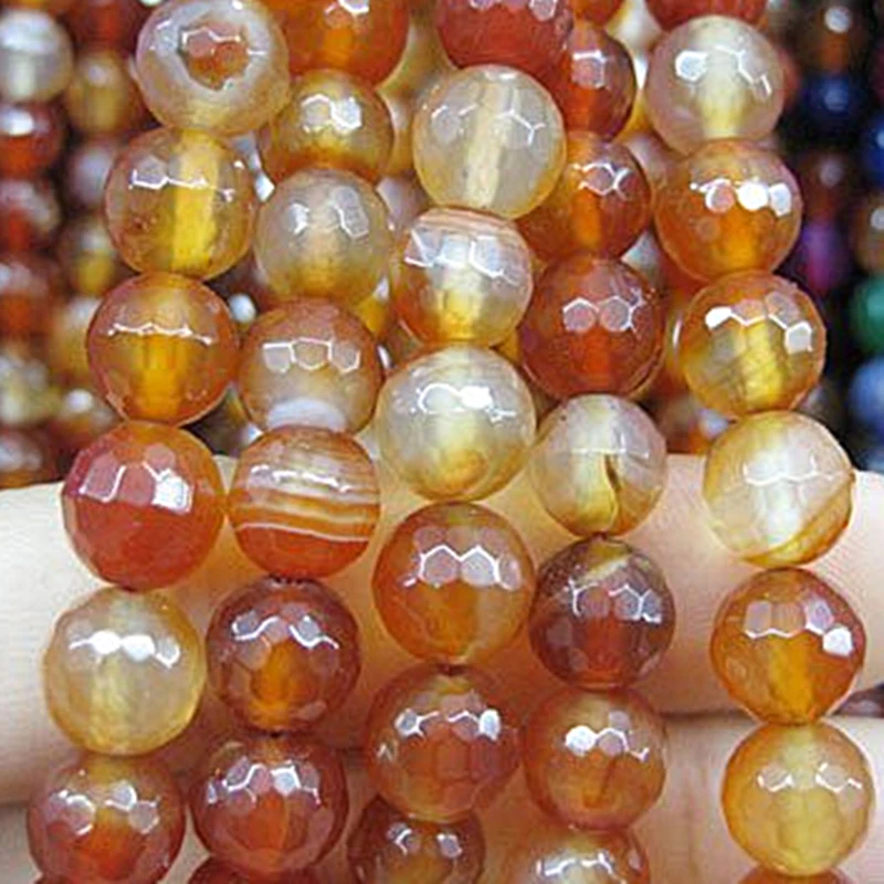 

Модные ювелирные изделия для костюмов, естественная красная лампа, Φ, 6 мм, граненые круглые бусины россыпью, бижутерия «сделай сам», 15 дюймо...