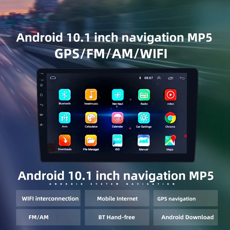 10 1 дюймов Android 8 двойной 2Din автомобильный стерео радио MP5 мультимедийный плеер с GPS