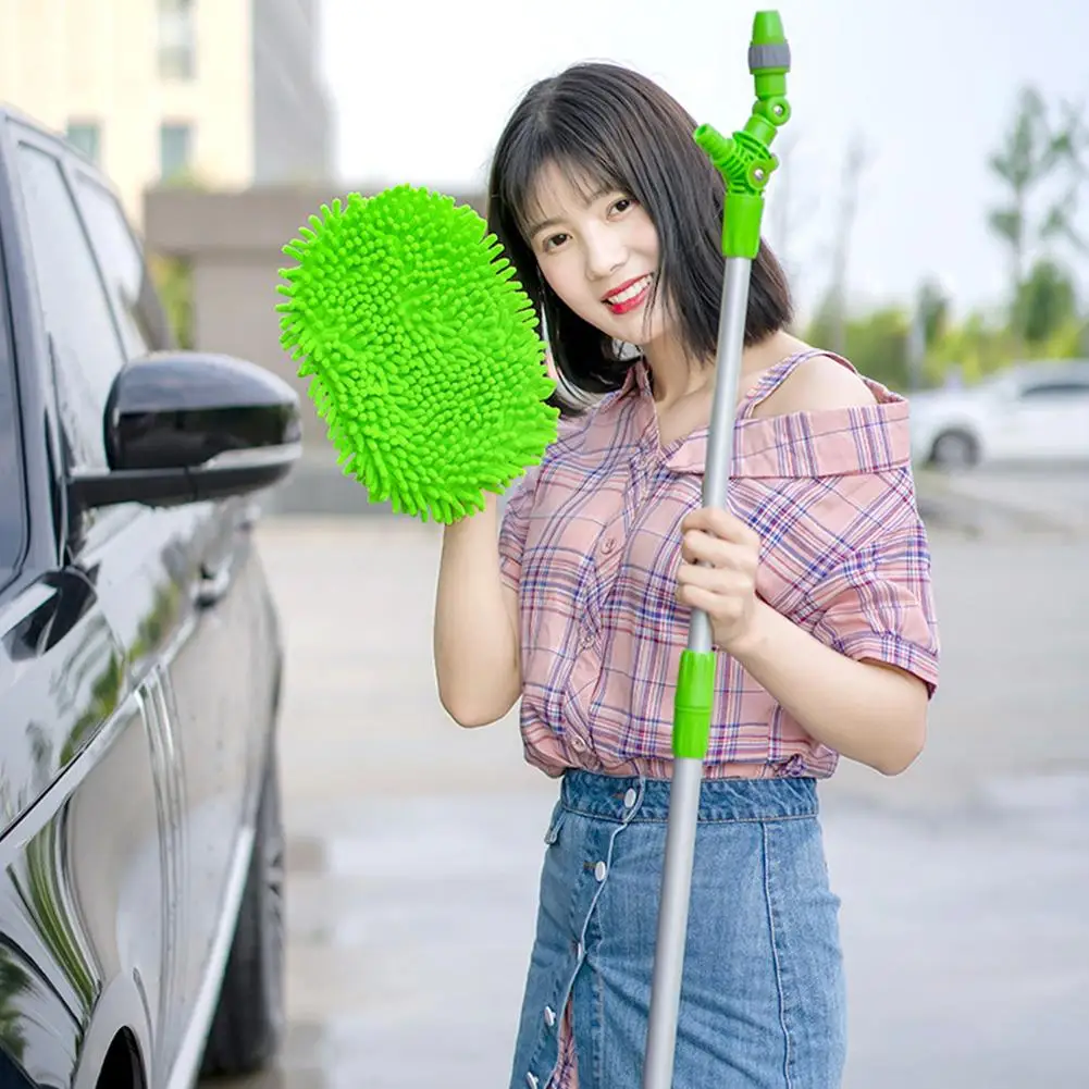 2 в 1 щетка для мытья автомобиля Швабра шенилле микрофибра Вращающаяся насадка