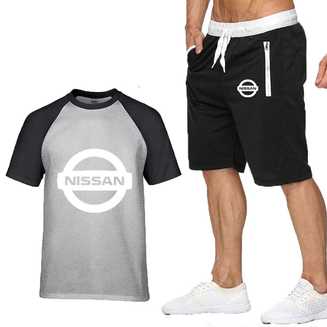 

Summer New Men T-Shirts Nissan Car Logo Print Short Sleeve Casual Cotton Round Neck Men's T-shir+ pants suit Men Clothing
