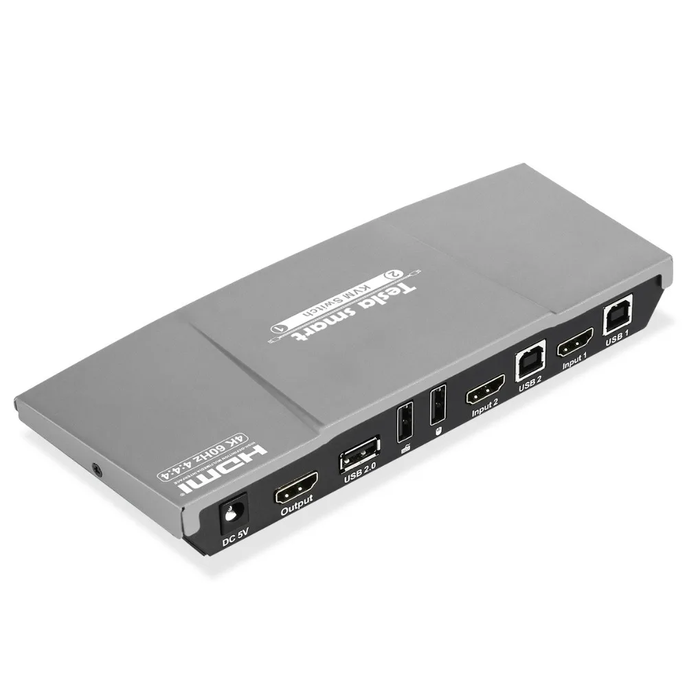 Tesla smart HDMI KVM Switch 4K x 2K@ 60Hz 4:4:4 Ultra HD 2x1 HDMI Switch KVM 1080P 3D с ИК-пультом дистанционного управления до 2 компьютеров