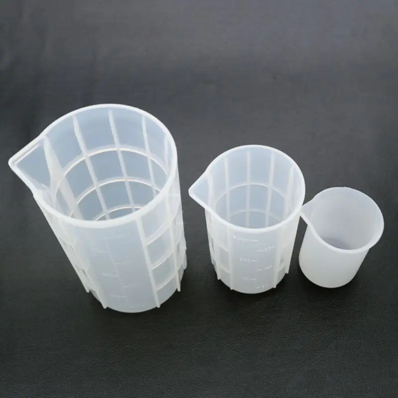 

3Pcs 100ml 350ml 750ml Flexible Silicone Measuring Cup Resin Jewelry Tools Kit K3ND