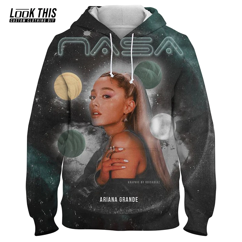 

Ariana Grande Cool Men's Oversized Hoodie 3d New Autumn 2021 Boy Male Long Sleeve Sportswear Tops Hip Hop Man Outerwear Hoody