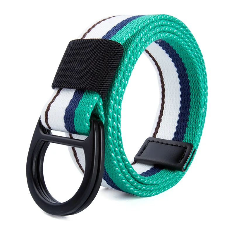 Мужской ремень с двойной кольцевой пряжкой Молодежный для брюк женский