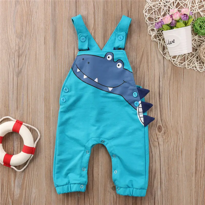 

Kids Baby Boy Clothes Cute Cartoon Dinosaur Pattern Sleeveless Romper Overall Jumpsuit Outfits Baby Adorable Summer Clothing