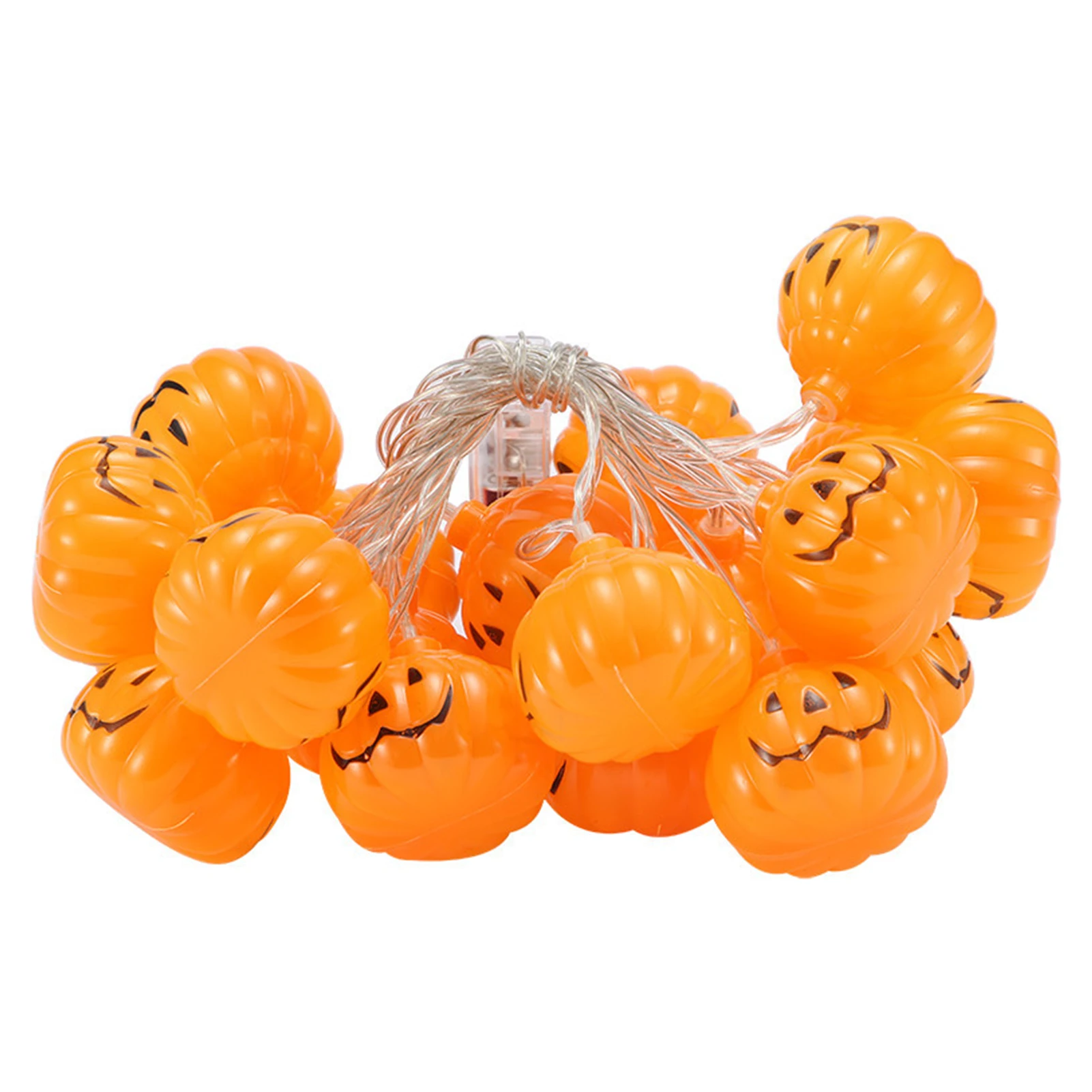 

20LEDs Indoor Outdoor 3D Pumpkin Halloween Decorations Battery Operated Grimace Party Home Office Lantern Horror String Light