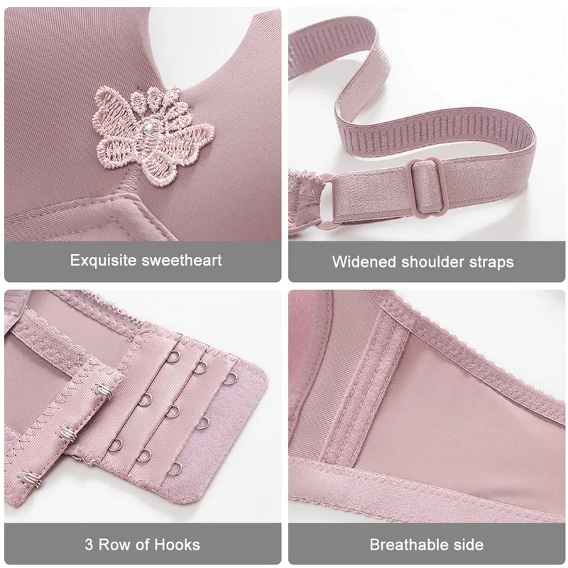 

Dropshipping Women Sexy Push Up Full Coverage Bra Wireless Deep-V Gather Bra Cup Thin Underwears Bras 80-105 A B Cup 2021