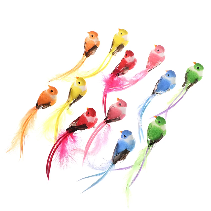 Много видов искусственных птиц искусственные пенопластовые перья Мини Птица