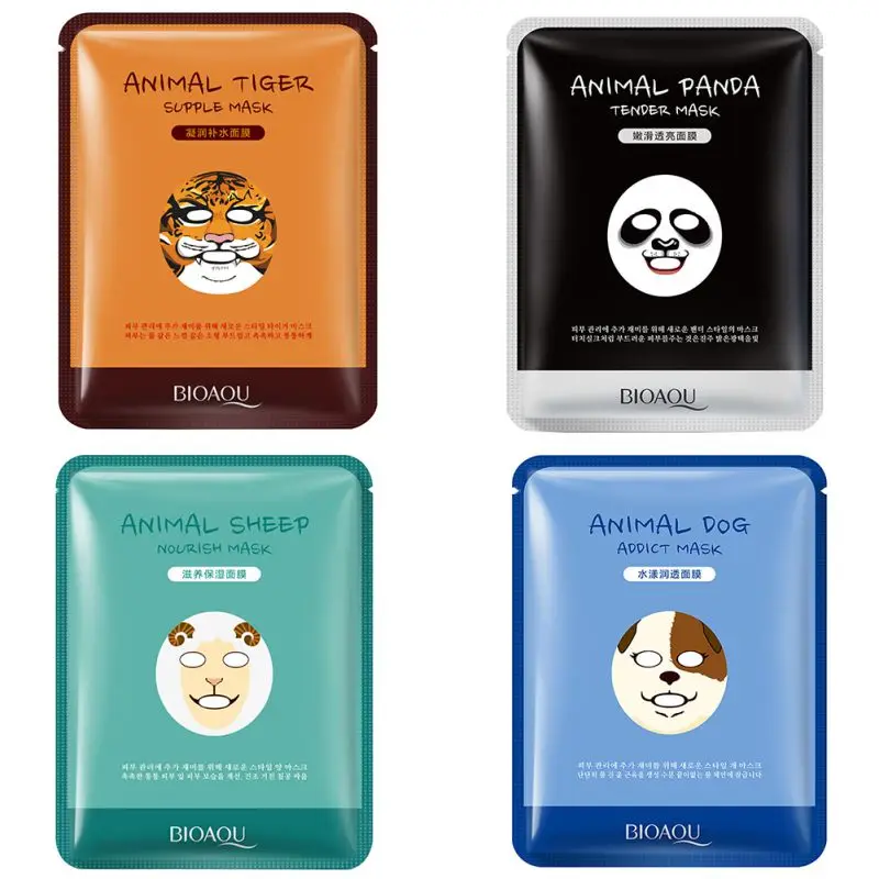 New Korean Cosmetics Face Makeup Mask Care Animal Soft Tiger Panda Pattern Moisturizing Nourishing 30g H22* | Красота и здоровье