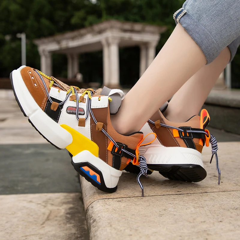 

FEOZYZ Patchwork Low Top Fashion Sneakers Women Height Increasing Platform Shoes Woman Basket Femme Chunky Running Shoes