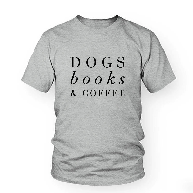 

Одежда в стиле Харадзюку для собак книги и кофе Tumblr T рубашки, женская футболка со смешным буквенным принтом летняя уличная футболки