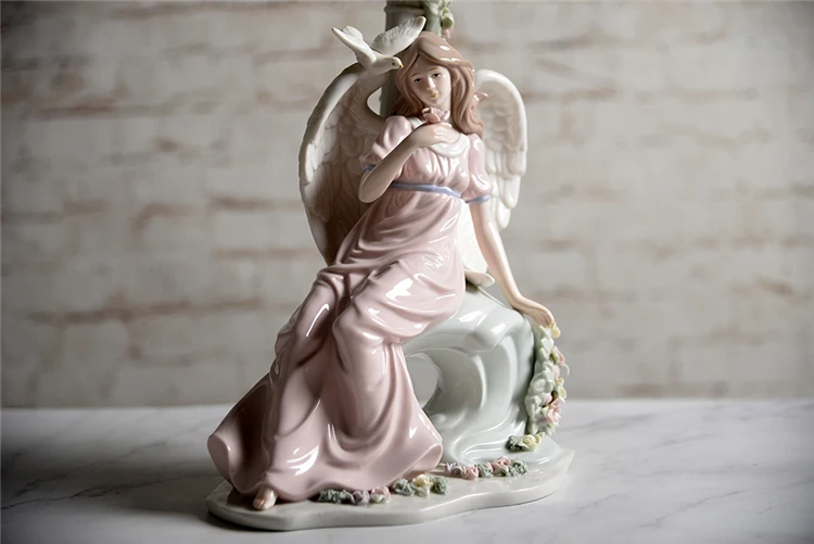 Фарфоровый ангел фигурка ручной работы Керамика Ангел миниатюрный персонажа из