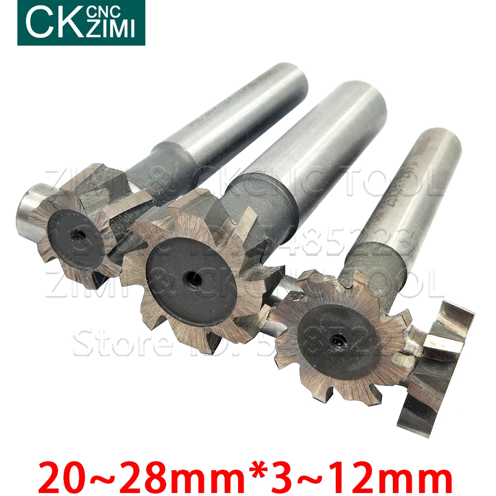 

T Slot Milling Cutters for Metal HSS Bit Thickness 3-12mm Diameter 20-28mm Welded carbide straight shank T-type milling cutter