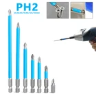 Насадки для отвертки Нескользящие Электрический Мощность мульти-Бит Инструмент Комплект отверток 2550657090125150 мм PH2 сплав Сталь дрель-шуруповерт