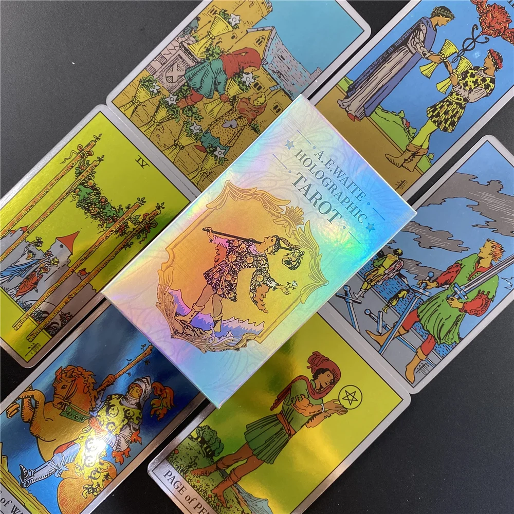 Новейшее Высокое качество A.E. Голографические карты Таро райдера руководство по