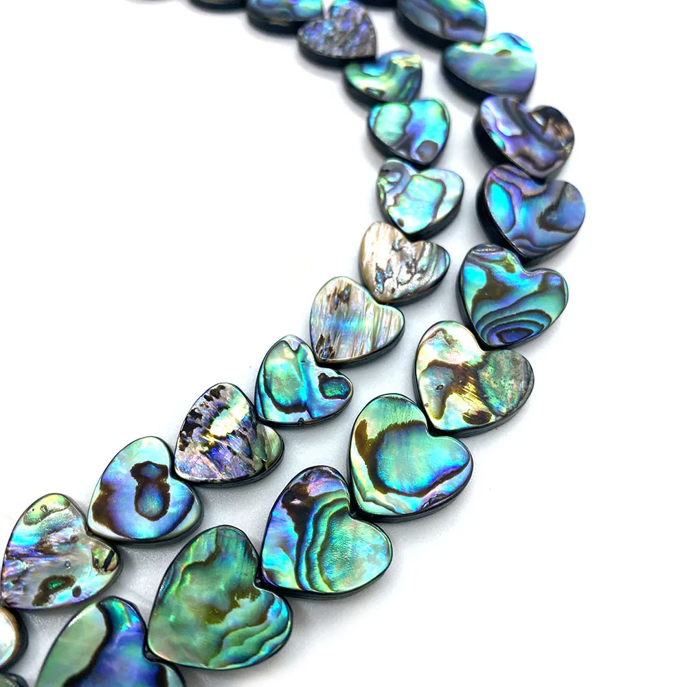 Natural Abalone Shell Beads 15mm Love Horizontal Punch Charm for Women DIY Making Bracelets Necklaces Earrings Accessories | Украшения и