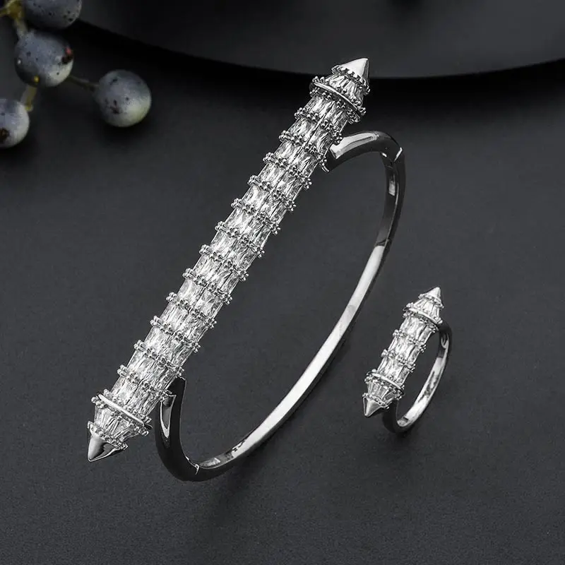 Женское кольцо в форме гвоздя MoonTree роскошное свадебное класса ААА с кубическим