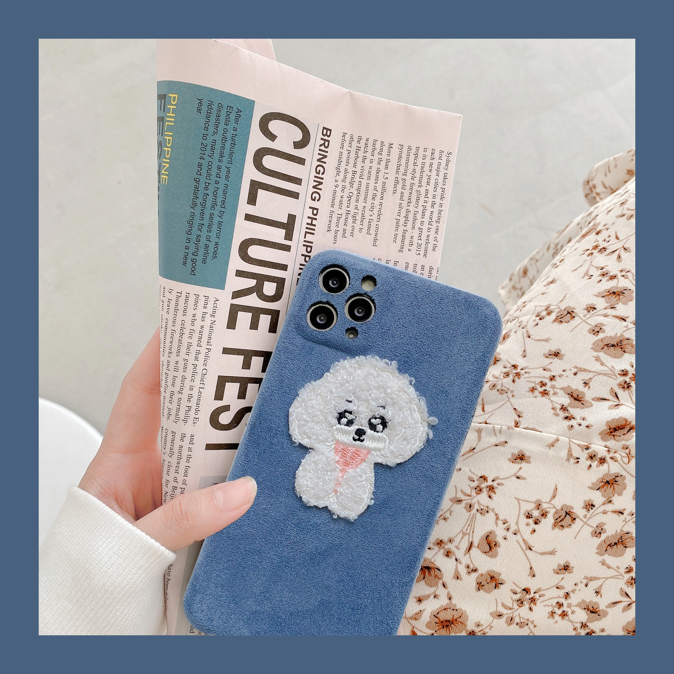 

Three packs of soft shell plush Teddy dog for iphone11ProMax mobile phone case 7/8plus x xsmax xr protective cover