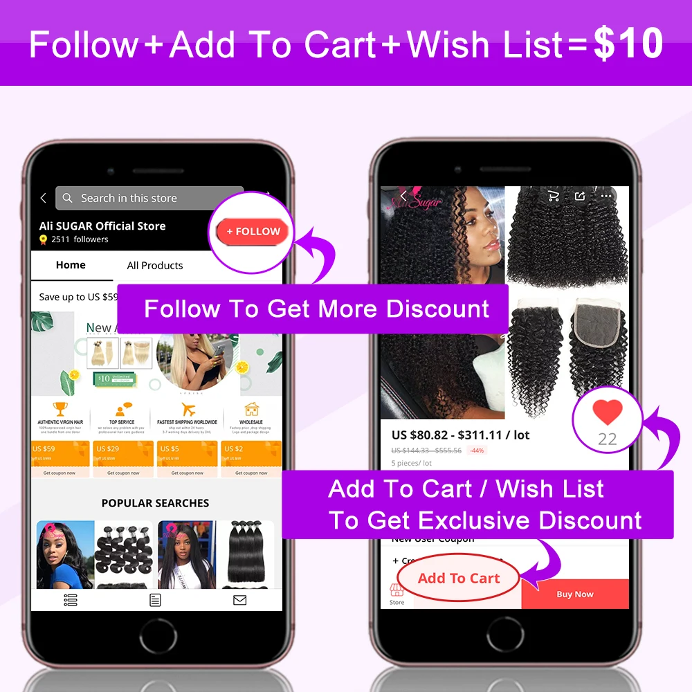 Али сахар волос перуанские волосы пряди кудрявых с фронтальной 13*6 кружева