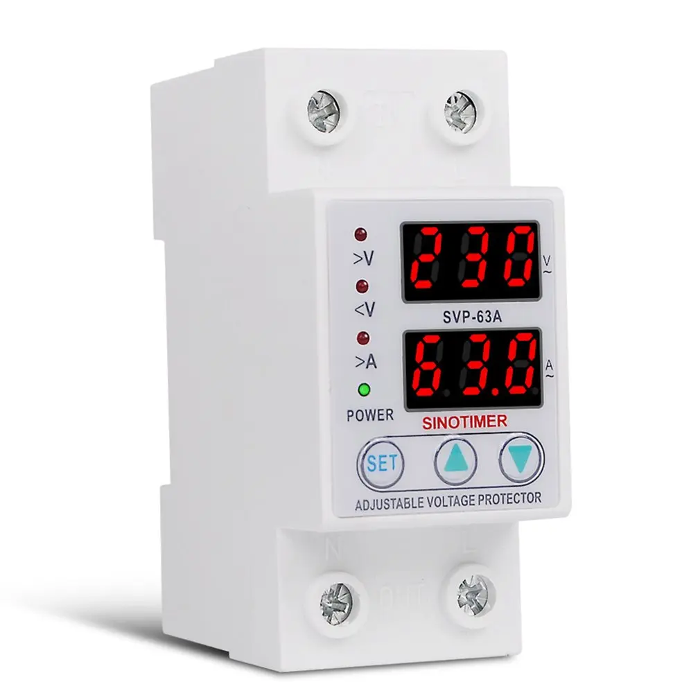 SINOTIMER SVP-63A защита напряжения 230V 63A Регулируемый автоматический релейный