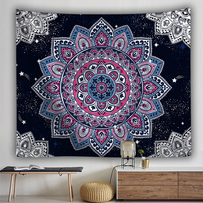 

Mandala Tapestry Wall Hanging, Indian Boho Tapestry for Bedroom, Floral Tapestry for Living Room Bohemian Room Decor Tapestry