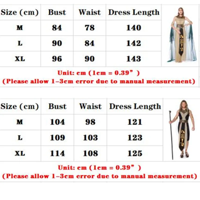Древние костюмы с изображением египетской Клеопатры Фараона для мужчин и женщин