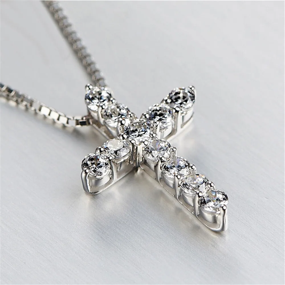 Ожерелье с подвеской в виде креста из циркония KNOCK 5A модное свадебное ожерелье