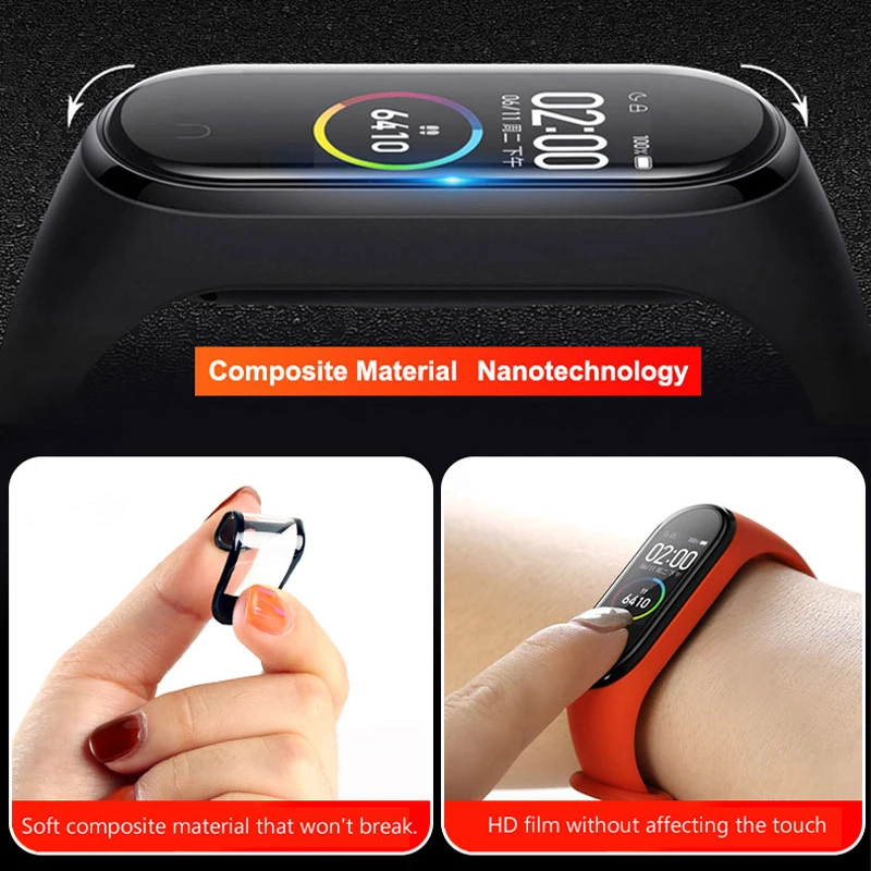 Мягкая защитная пленка для Mi Band 4 NFC Smart protector MiBand ремешок из стекла (не закаленное