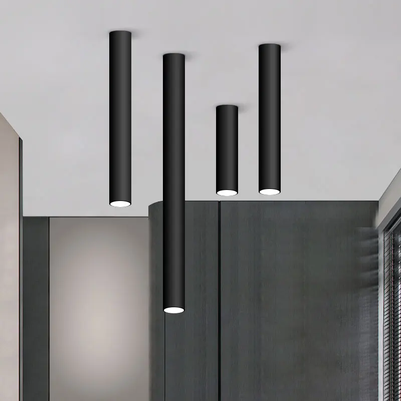 Светодиодный современный потолочный светильник длинный трубный светодиодная