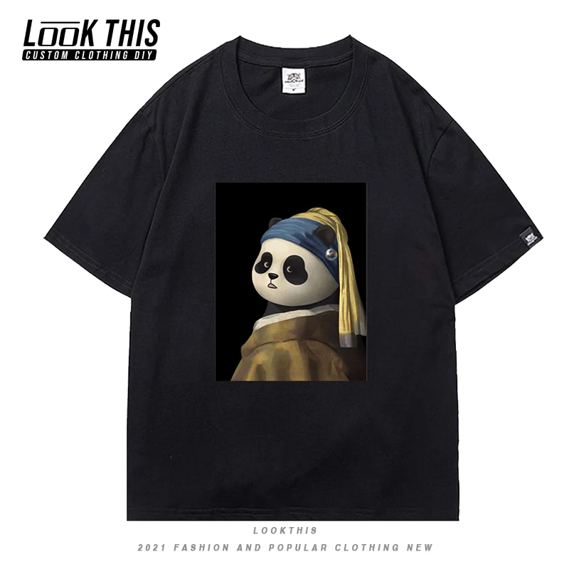 

Kawaii Panda Anime Women's T-shirt Cute Girl Party Short Sleeve T-shirts Funny Female T-Shirts Tops Streetwear New White Tees