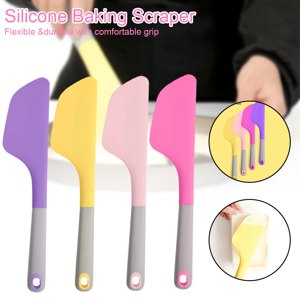 

Silicone Cream Baking Scraper Non Stick Butter Spatula Smoother Spreader Heat Resistant Cookie Pastry Scraper Baking Tools