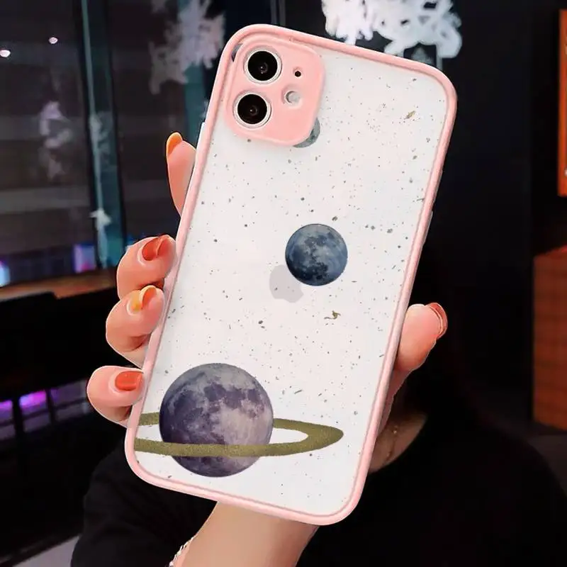 

Starry Universe cartoon starry sky Phone Case matte transparent For iphone 7 8 11 12 plus mini x xs xr pro max cover