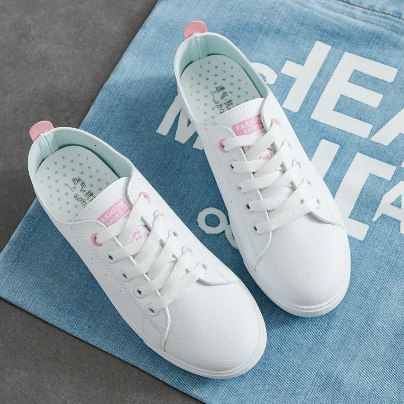 Кроссовки женские на шнуровке Вулканизированная подошва дышащие Повседневная