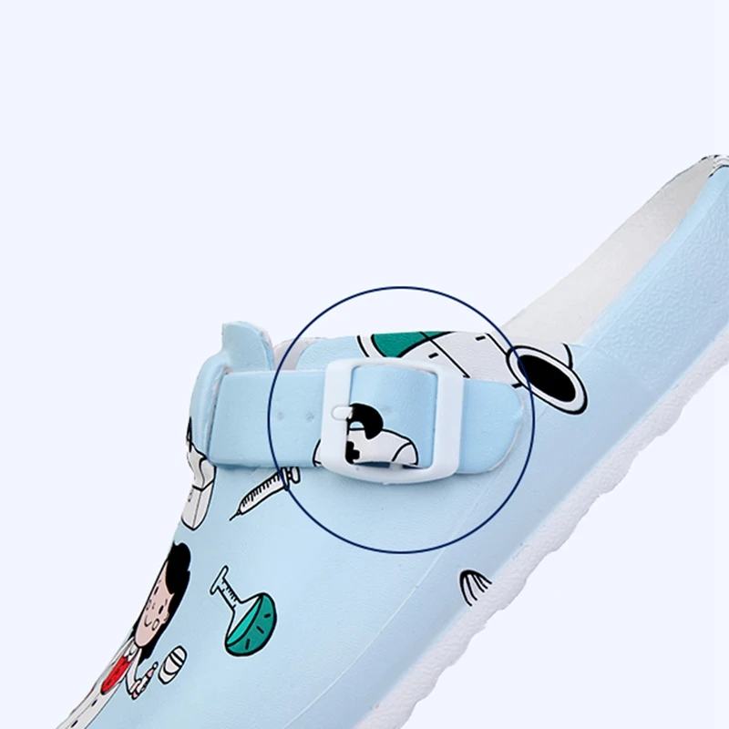

Non-slip Resistant Clogs Nurse Slippers Work Chef Shoes Cartoon Printed Laboratory Shoes Surgical Slippers Beauty Salon Clogs
