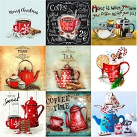 5d diy diamond painting coffee cup diamond embroidery scenery cross stitch full square round drill home decor manual art gift