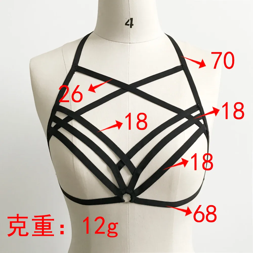 

Sexy Women Hollow Out Elastic Cage Bra Bandage Strappy Halter Bra Bustier Top
