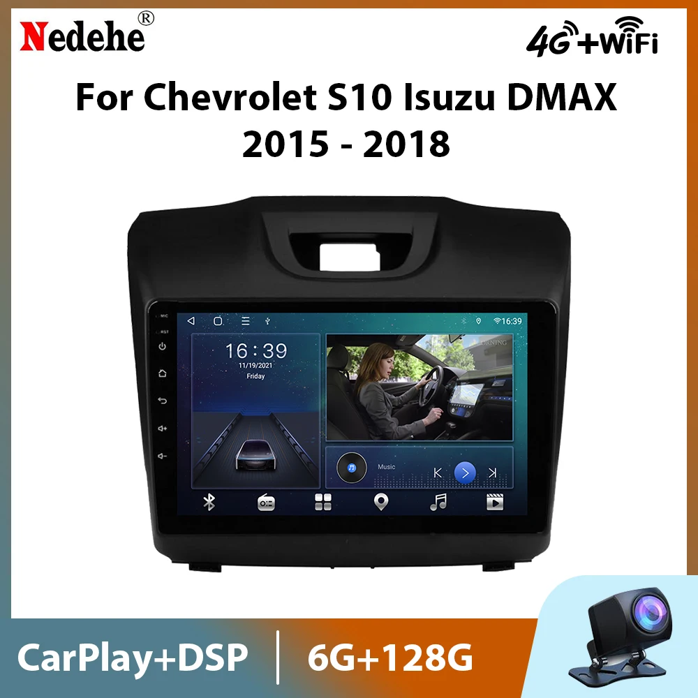 Автомагнитола на Android 11 для Chevrolet S10 Isuzu DMAX 2015-2018 мультимедийный видеоплеер