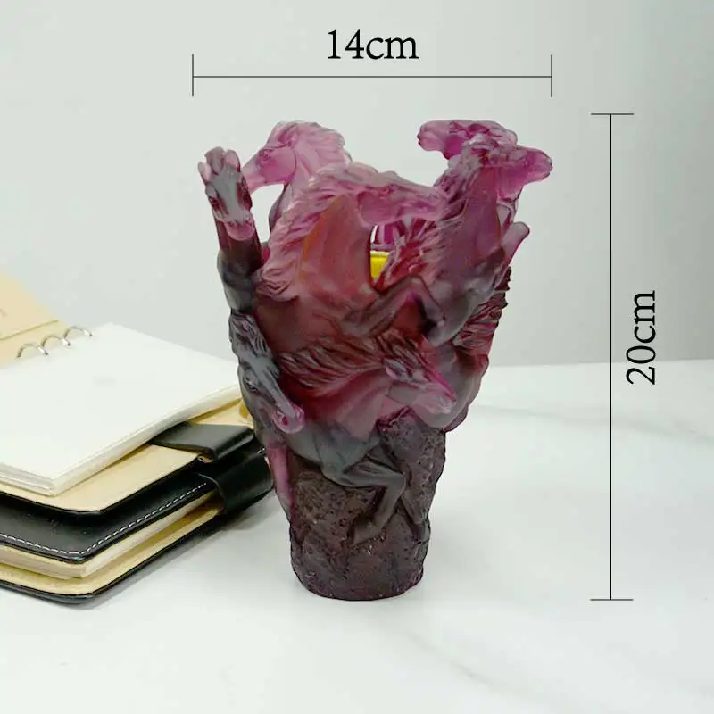 

Eastern High-end Roses Design Vase Flowers Container Color Glazed Pot Fascination Luxry Crystal Artwork Desktop Arab Home Decor